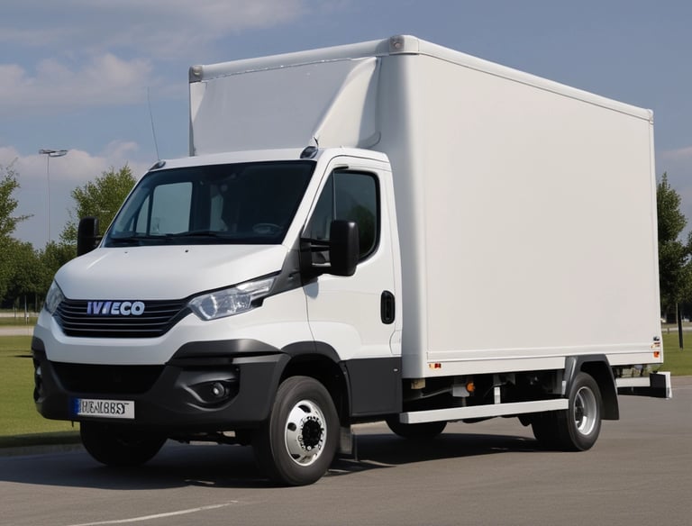 A delivery truck ready for transport.