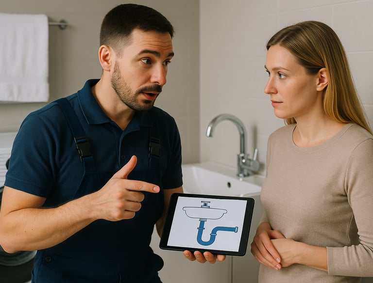 a man and woman standing in front of a washing machine