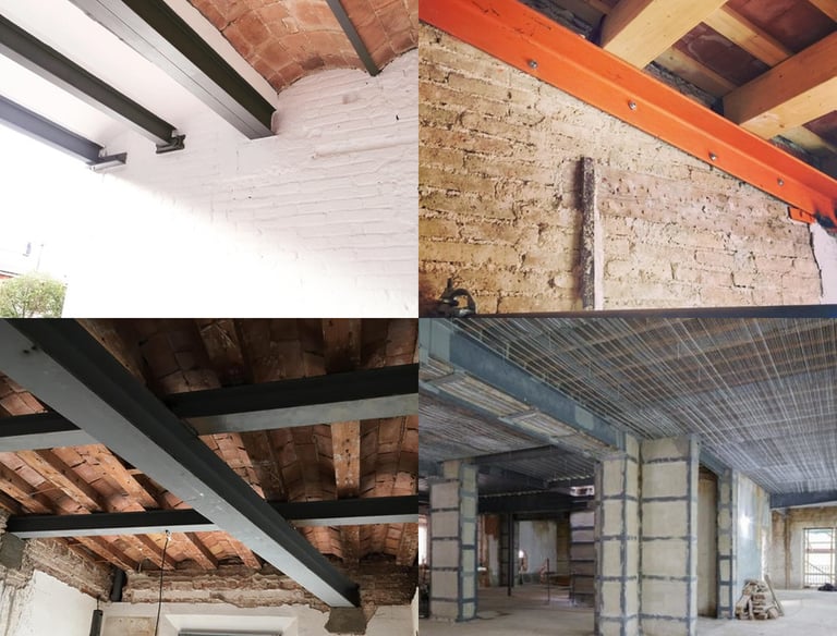 Refuerzo estructural en pilares y vigas de hormigón