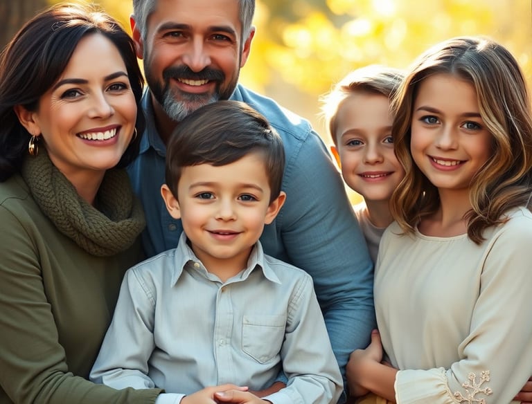a happy family smiling