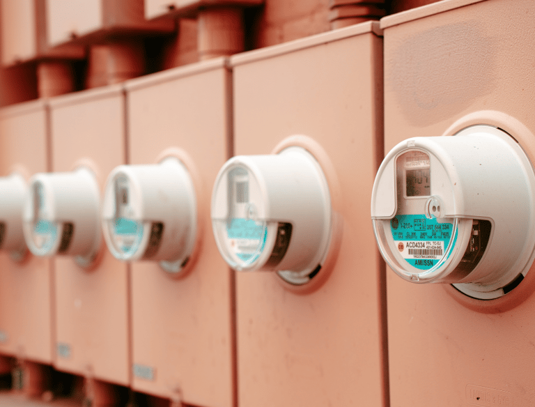 Pepto colored electric service meter panels