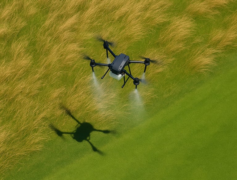 drone spray aerial application golf course