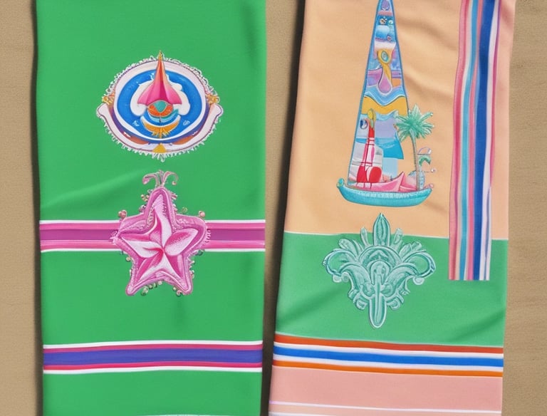 Soft towels featuring elegant embroidered patterns along the edges.