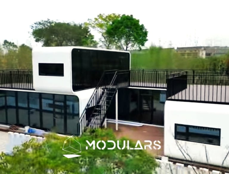 Vivienda modular casa modular prefabricada dos pisos personalizable Modulo prefab Modulars España V1