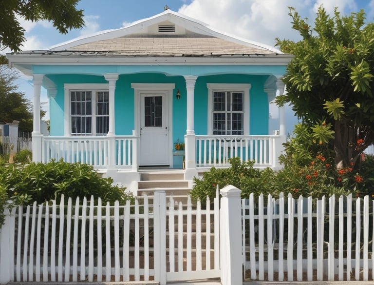 a small house with a car parked in front of it