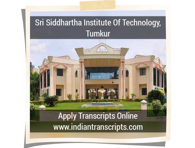 Sri Siddhartha Institute of Technology Tumkur Transcript Online