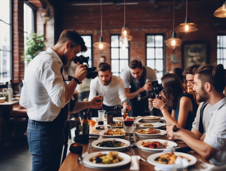 A consultant discussing strategies with a restaurant owner in a modern office setting.