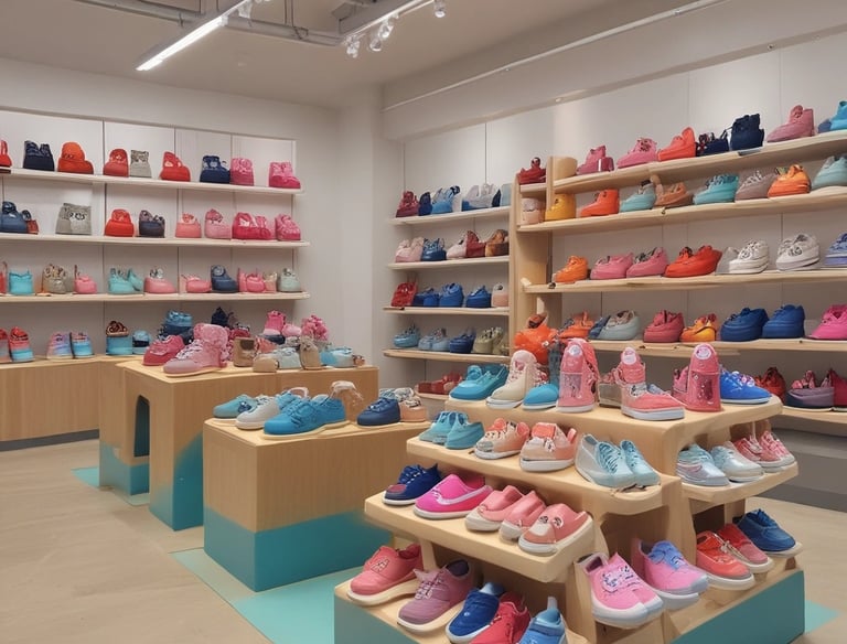 A trendy display of kids' clothing designed with comfort in mind.