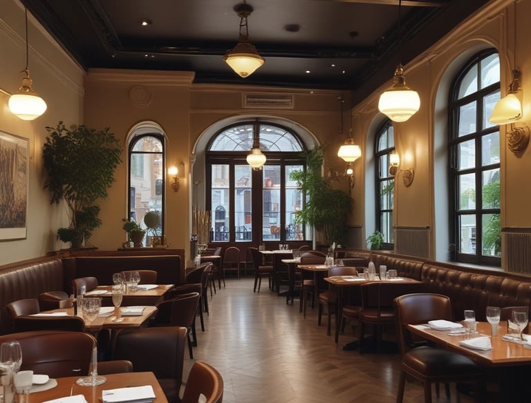 A view of a coastal resort area featuring multiple villas surrounded by lush greenery and palm trees. The image includes a body of water in the foreground and a large multi-story building to the right. In the background, the ocean extends to the horizon under a partly cloudy sky.