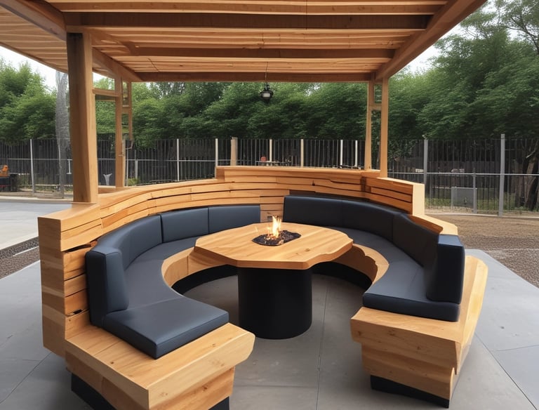 A large building with classic architectural features, including arched window frames and ornate detailing, is under renovation. Scaffolding is erected along the side, reaching up to the roof. The building has a muted, aged facade with multiple windows, some of which are open.