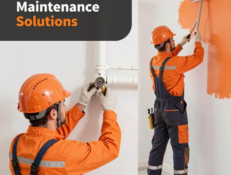 A modern building with a unique architectural design featuring a pattern of geometric brown panels and large windows. Several levels have small balconies. Two workers are suspended by ropes, performing maintenance or cleaning.