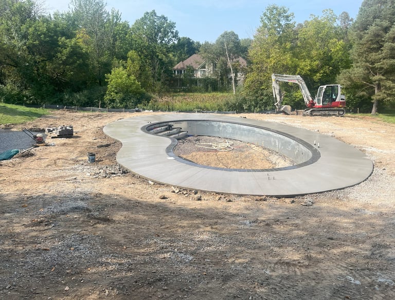 Finished Concrete Pool Patio
