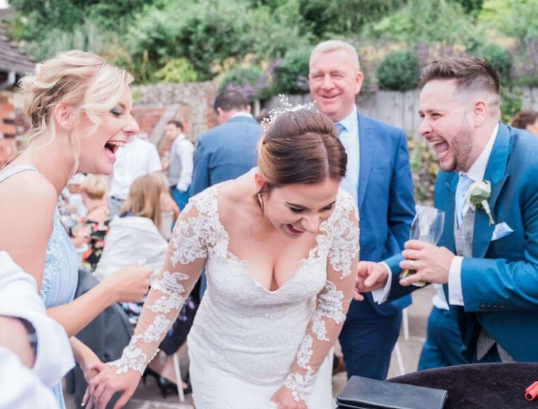 magician during evening reception