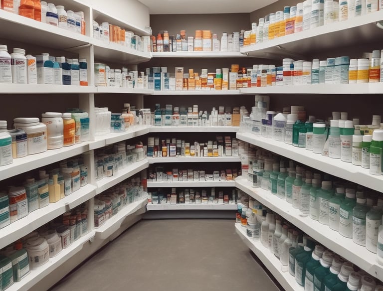 Pharmacist handing over prescribed medication to a smiling community member.