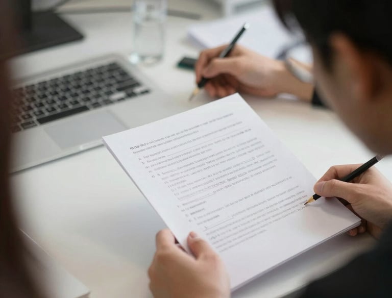 Team reviewing credit reports and auto options in a modern office.