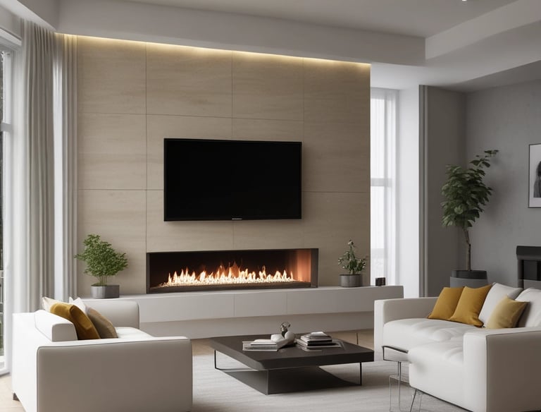 A professional cine wall installation in a modern setting.