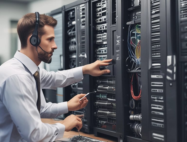 A team managing IT systems in a control room.
