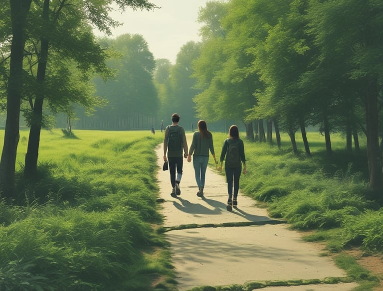 A diverse group of people participating in a community walking event.