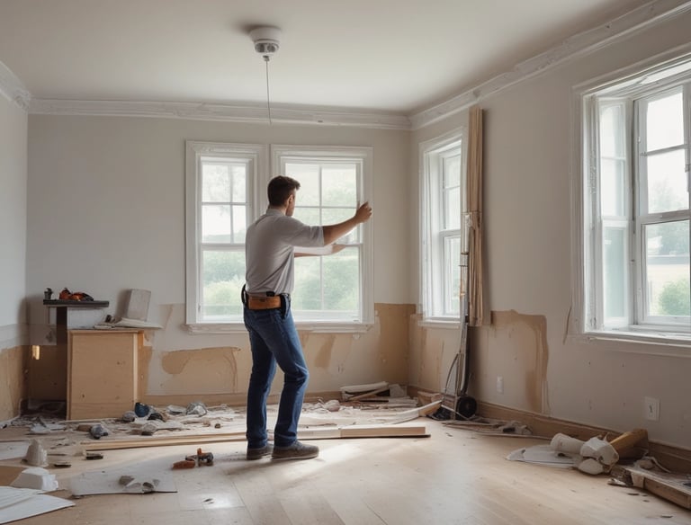 A person is using a MacBook Pro to browse a banking website. The screen displays a login section, promotional offers, and an image of a smiling couple in the top section. The design includes a red color scheme, with navigation links for various banking services.
