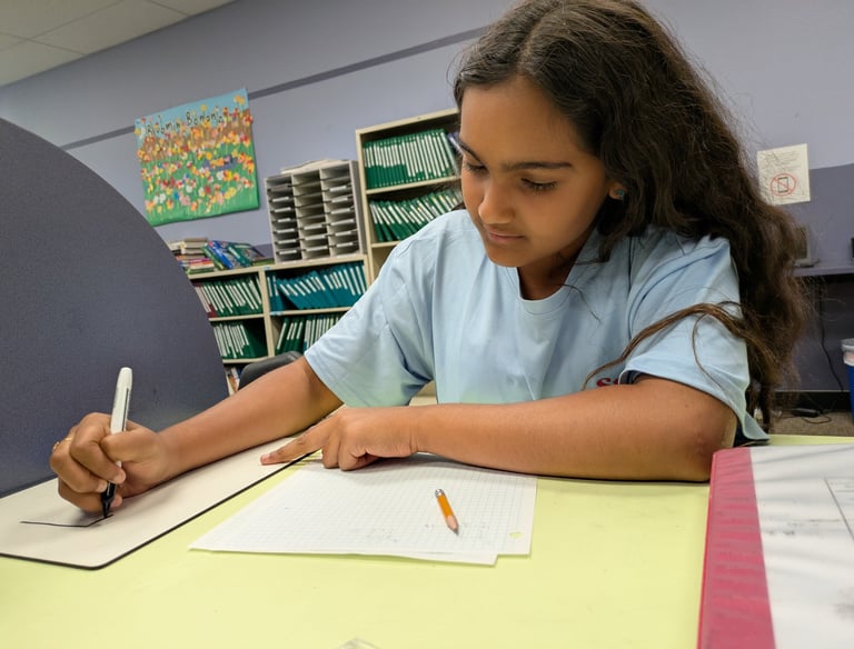 Student getting academica assessment in Huntington Learning Center, Elk Grove