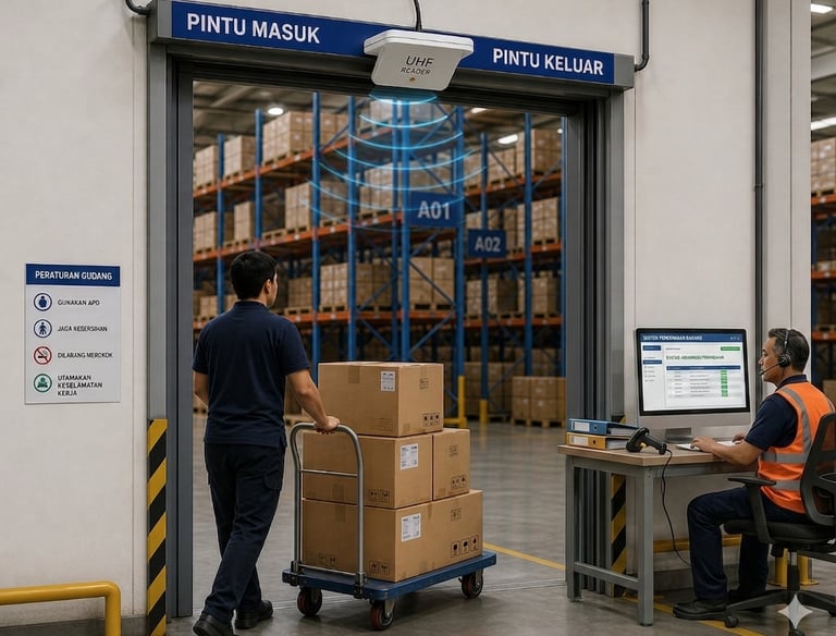 in out barang via gate rfid uhf