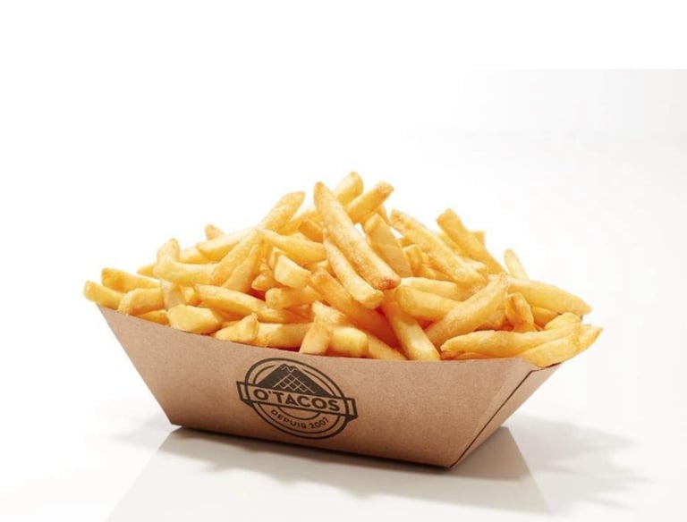 a basket of french fries on a tray of fries