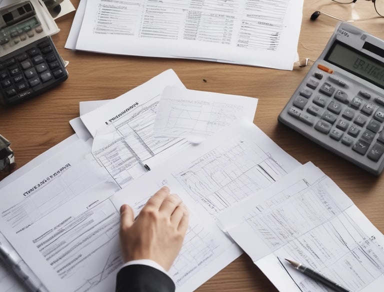 A senior consultant reviewing financial reports with a client in a modern office.