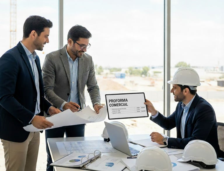 equipo revisando proforma para compra de epp por licitación