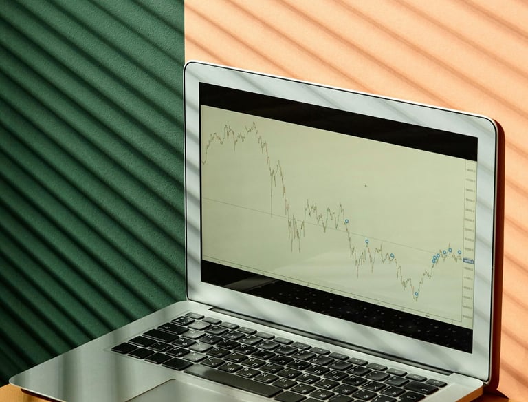 Macbook Air on Brown Wooden Table with Screen Display