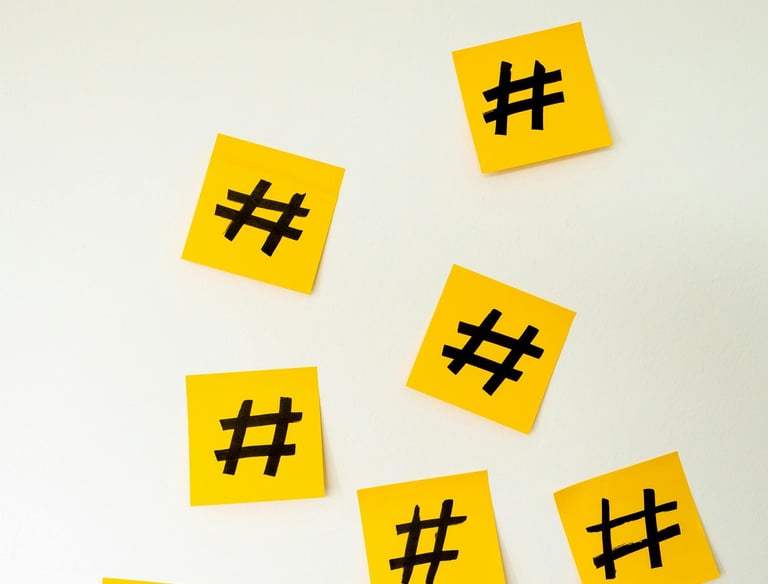 Hashtags on Sticky Notes