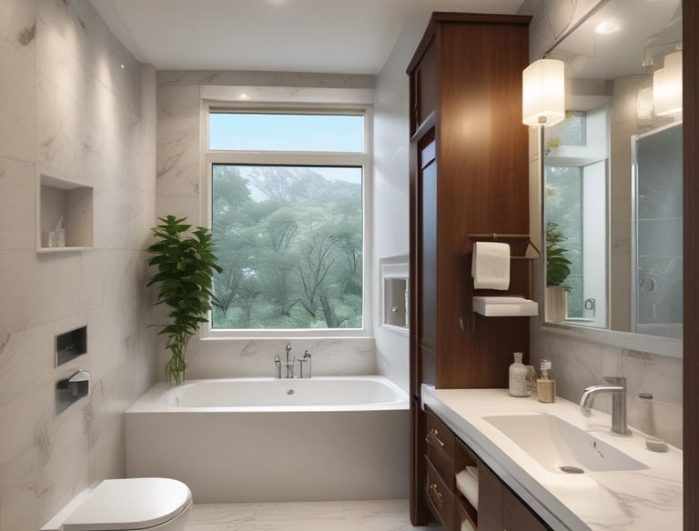 A renovated bathroom showcasing a contemporary design.