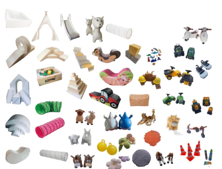 softplay hire extras for hire tunnels , slides , hoppers , teddys , farm theme softplay , safari