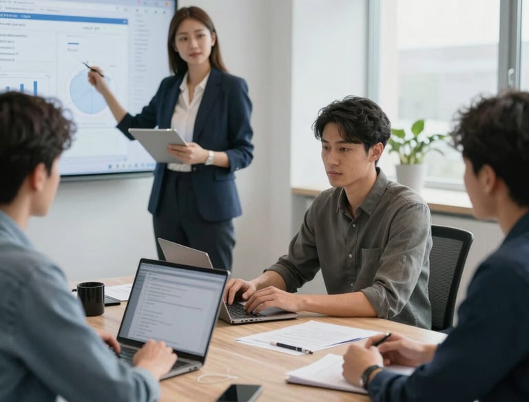 Automated workflow process visualized with connected digital icons.