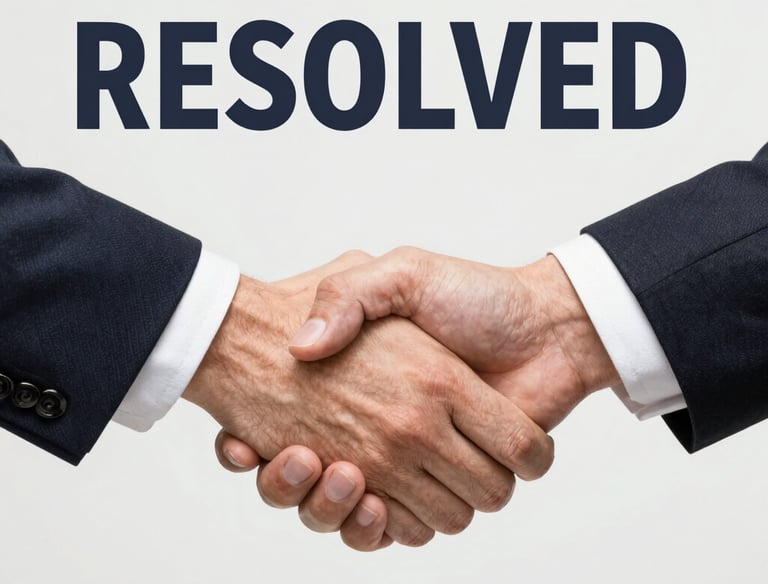 A handshake symbolizing resolution and understanding between two people.