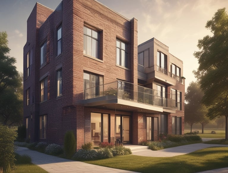 A professional consultation session with paperwork and property plans on the table.