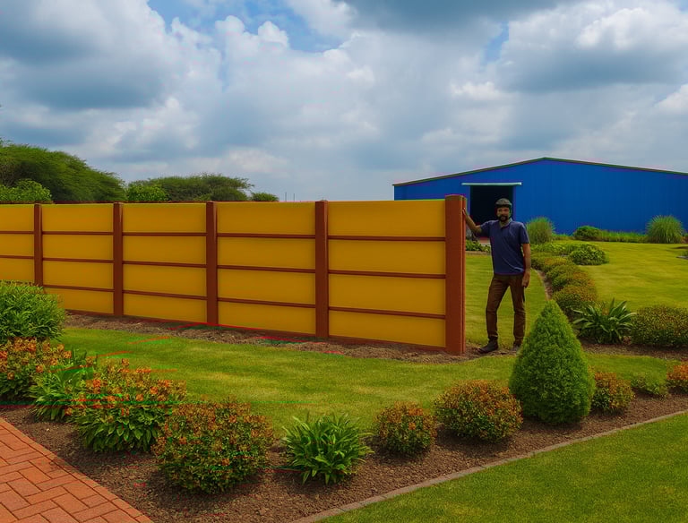 Installed precast boundary wall