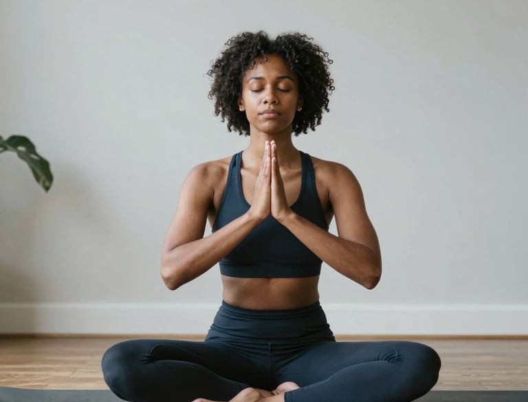 A serene setting where someone practices mindful behavioral techniques outdoors.