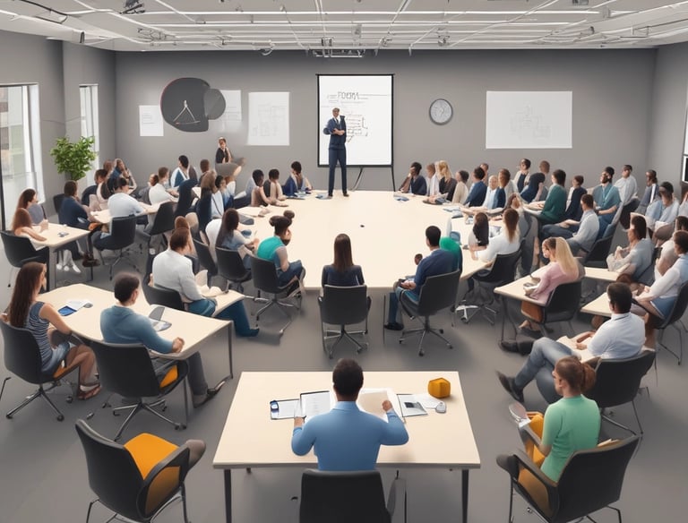 Professional agents collaborating around a table, working on strategic planning with charts and tablets.