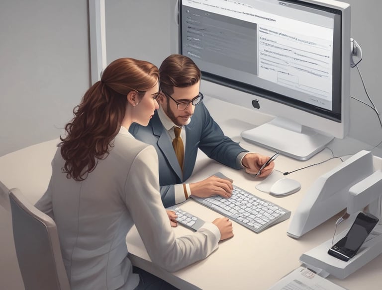 A creative workspace with notes and a laptop showing marketing analytics.