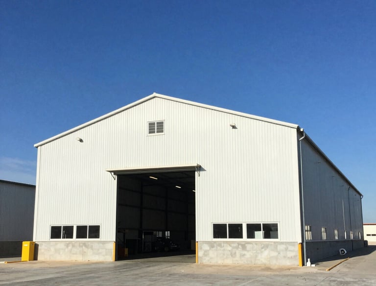 A sleek commercial building representing real estate services for businesses.