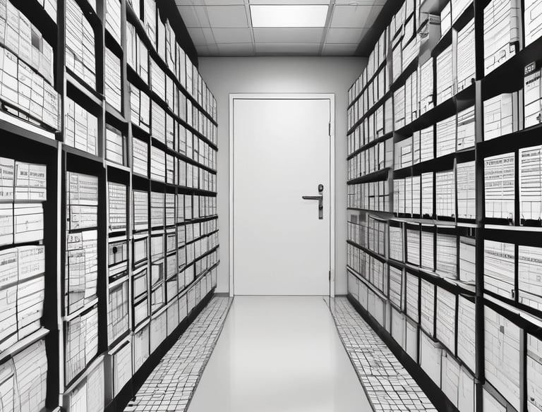 a man riding a skateboard down a street next to tall buildings