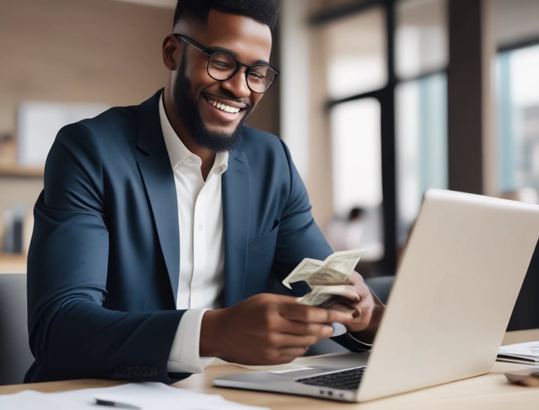 A friendly user filling out a signup form on a laptop.