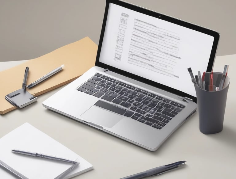 A child happily learning English through a colorful recorded course on a tablet.