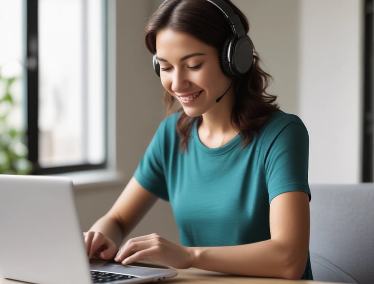 A friendly teacher engaging with students during a live Zoom English class.