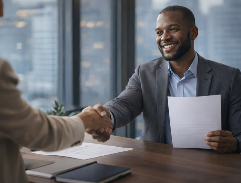 Successful executive interview outcome discussion