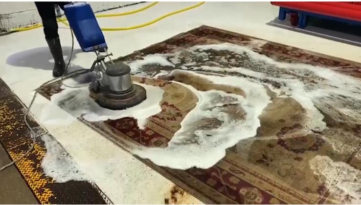 Professional hand washing and deep rug cleaning service for carpets and area rugs