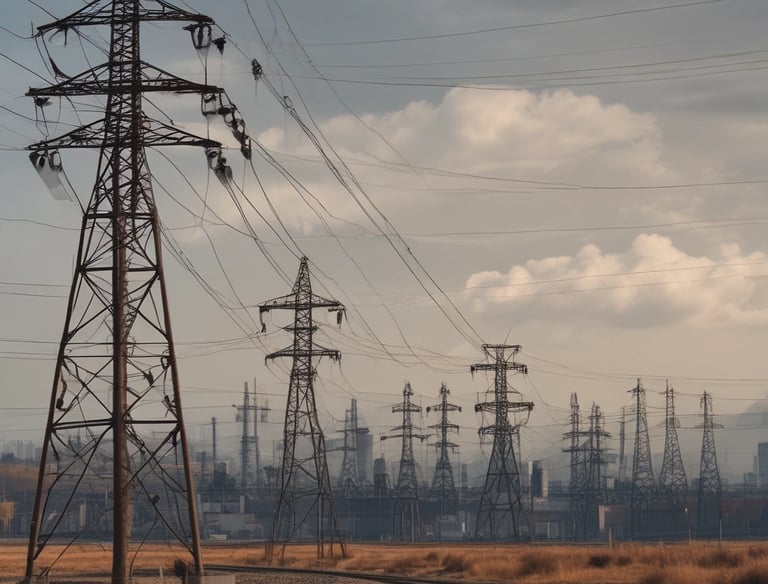 Energy consultant reviewing data charts in a sleek office setting.