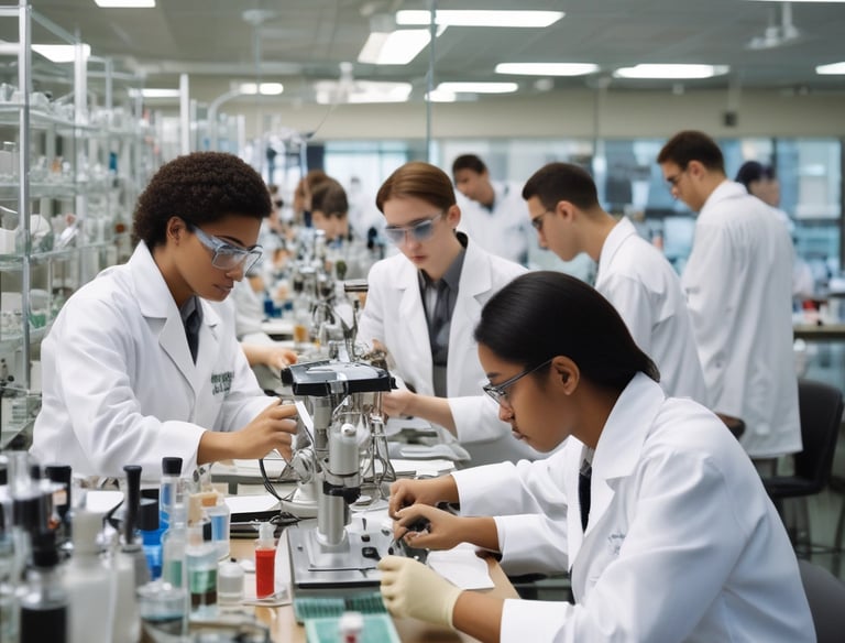 students in a lab