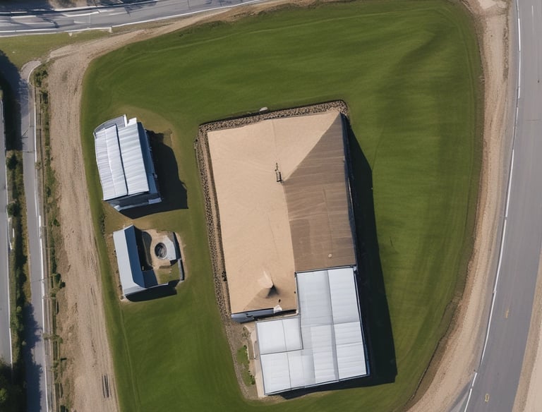 an aerial view of a building under construction