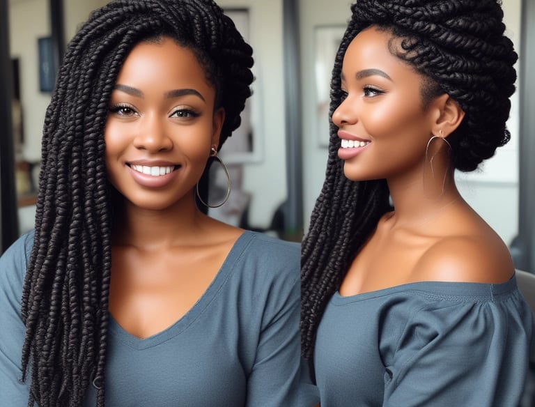 A person sits in a salon chair under a hair drying machine, with their hair wrapped in foil. The setting appears modern, with various hair products visible on a countertop. The lighting is soft and focused, enhancing the black-and-white aesthetic of the image.